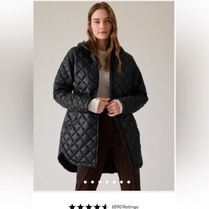 Athleta WHISPER FEATHERLESS PUFFER PARKA Black size small